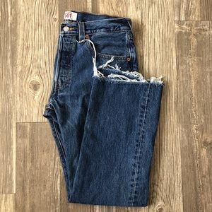Levi’s straight leg 501 cutoff jeans